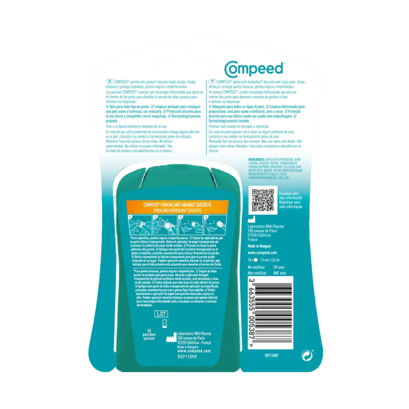 Compeed Parche Anti-granos Discreto, 15 parches - Perrigo 