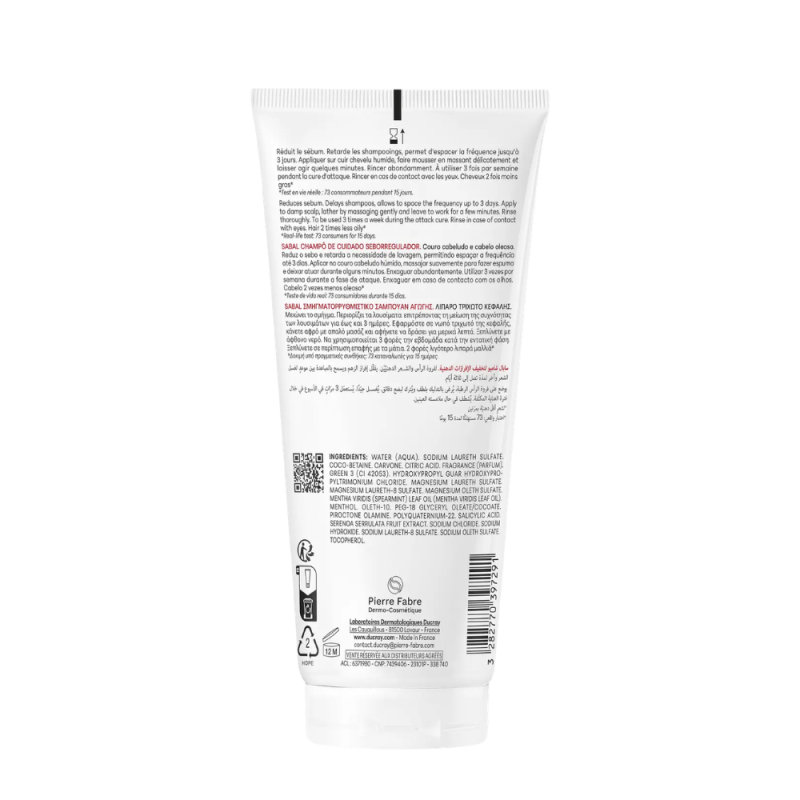 Sabal Champú Tratante Seborregulador, 200 ml.- Ducray