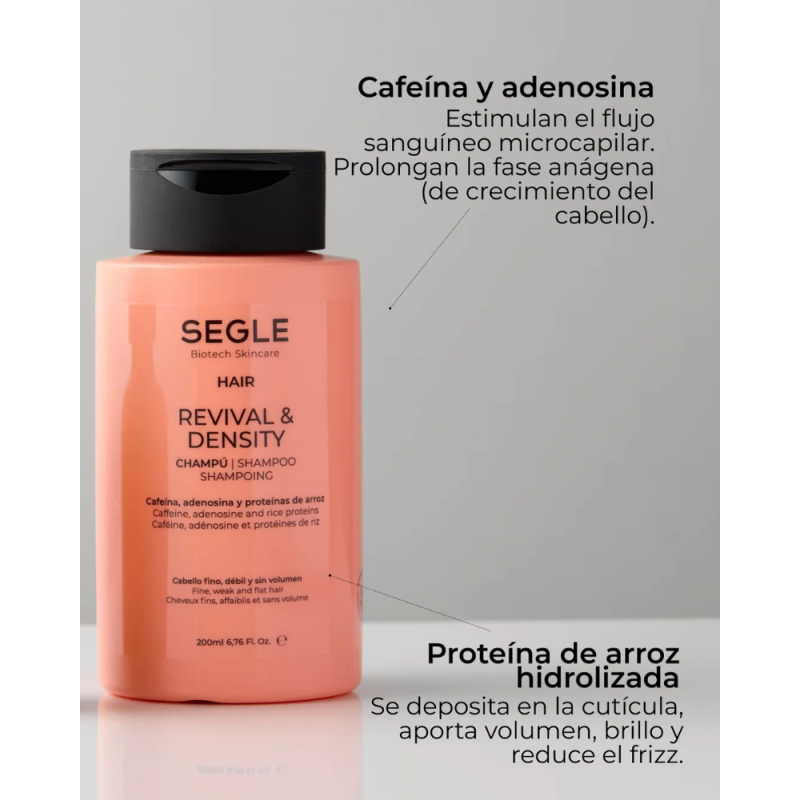 Champú Revival & Density Champú Anticaída y Fortificante, 200 ml. - Segle Clinical
