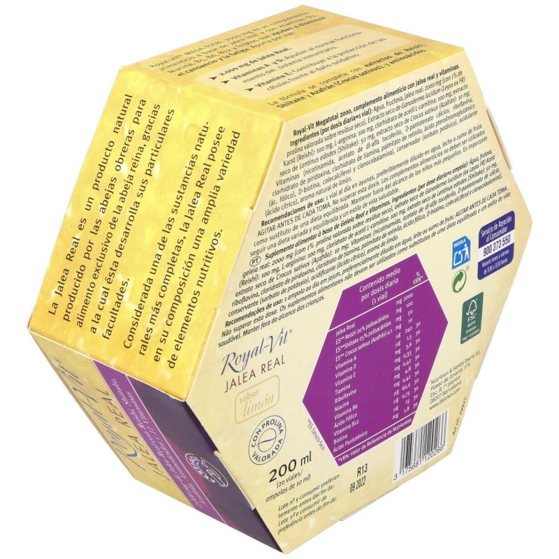Royal - Vit Jalea Real Mega Total 2000mg 20 Viales - Dietisa