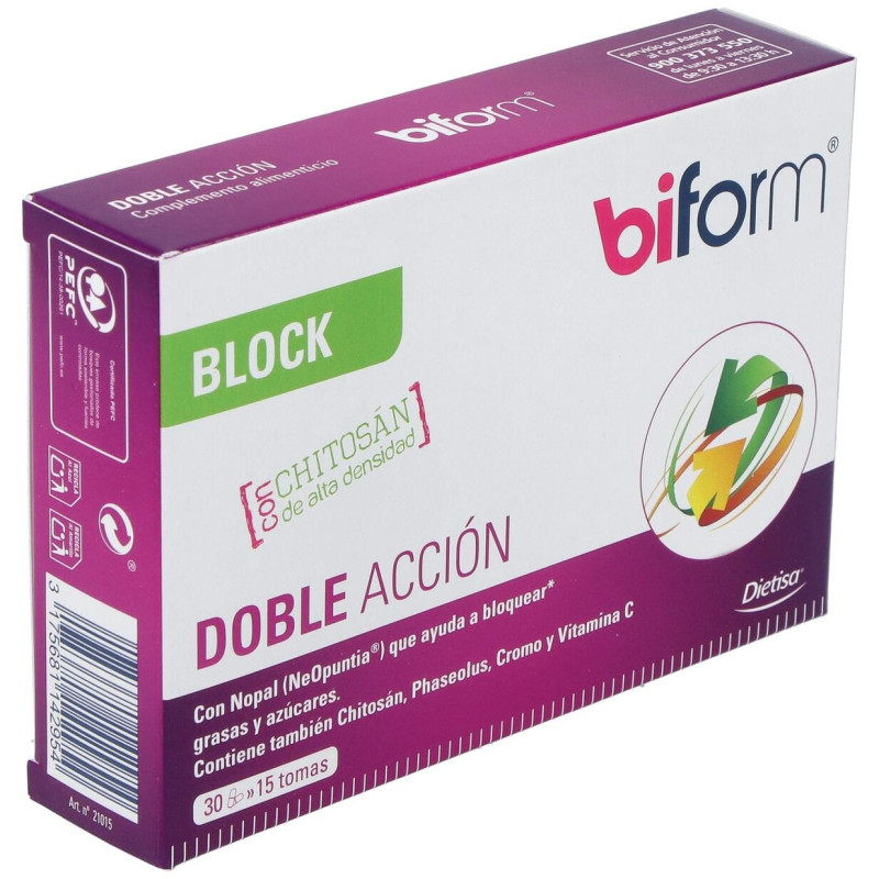 Block Doble Acción 30cap - Dietisa