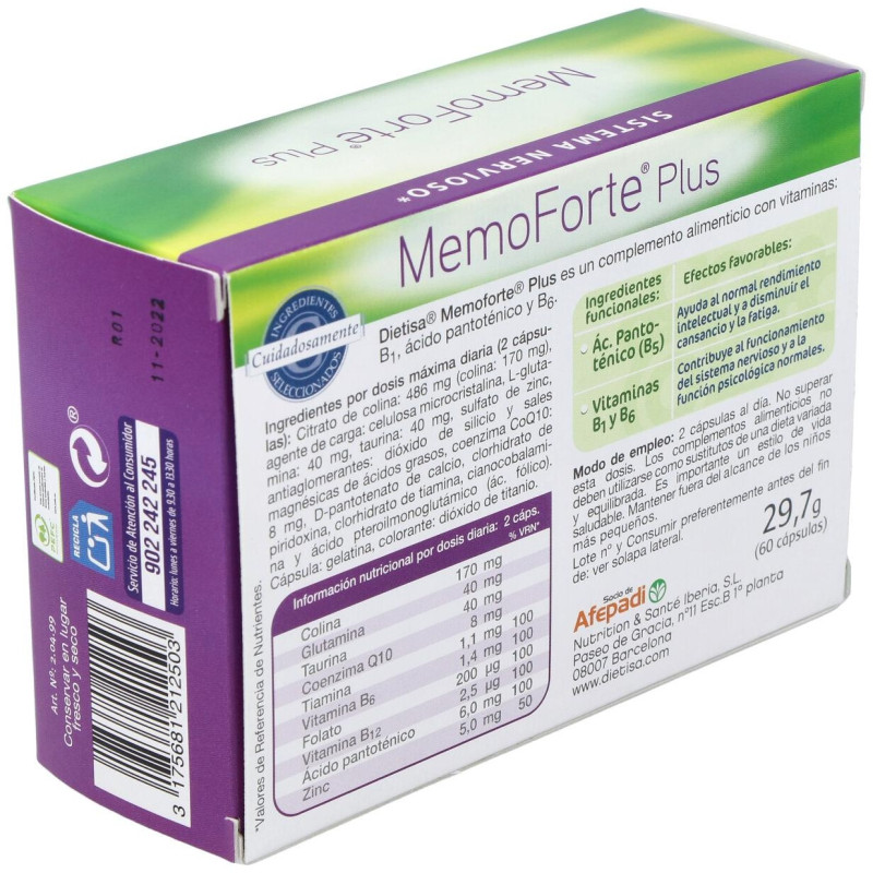 Memoforte Plus 60cap - Dietisa