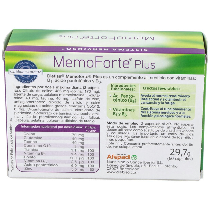 Memoforte Plus 60cap - Dietisa