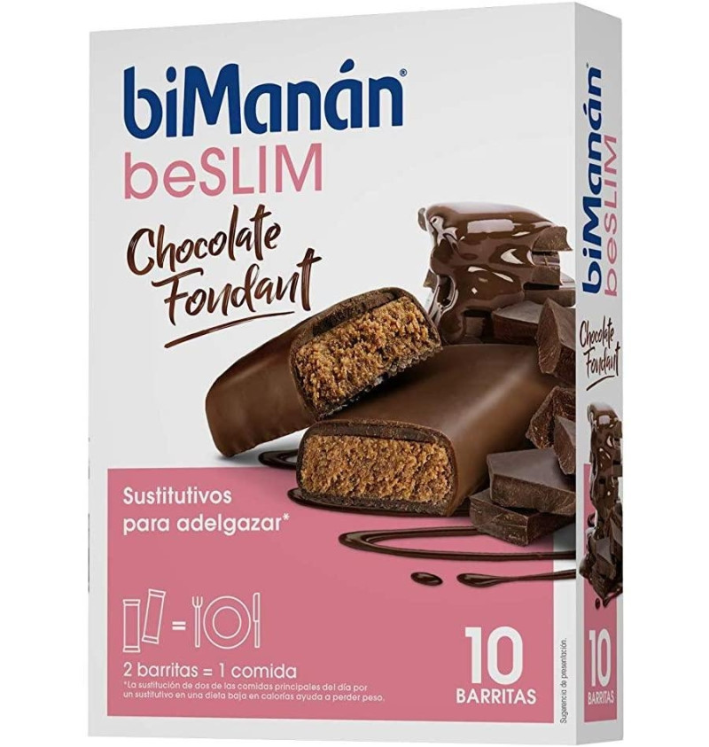 Bimanan Beslim Sustitutivo (10 Barritas 31 g Sabor Chocolate Fondant) - Nutricion Sante