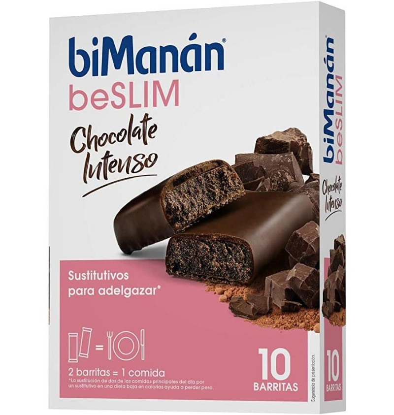 Bimanan Beslim Sustitutivo (10 Barritas 31 g Sabor Chocolate Intenso) - Nutricion Sante