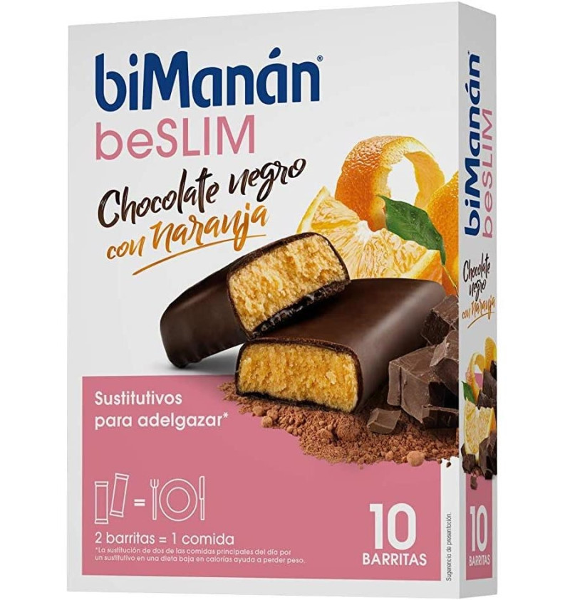 Bimanan Beslim Sustitutivo (10 Barritas 31 g Sabor Chocolate Naranja) - Nutricion Sante