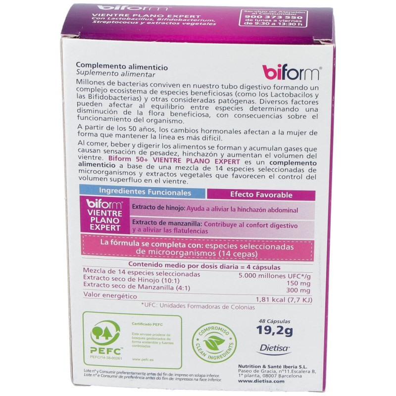 Biform 50 Vientre Plano Expert 48cap - Dietisa