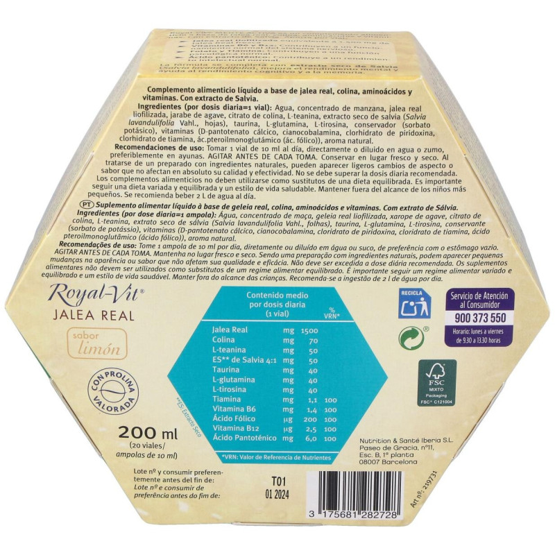 Jalea Real Royal Vit Mente Activa 20viales - Dietisa