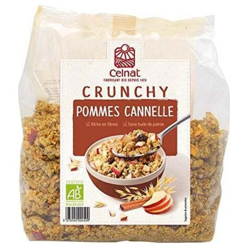 Muesli Crunchy Manzanas y Canela Bio 500gr - Celnat