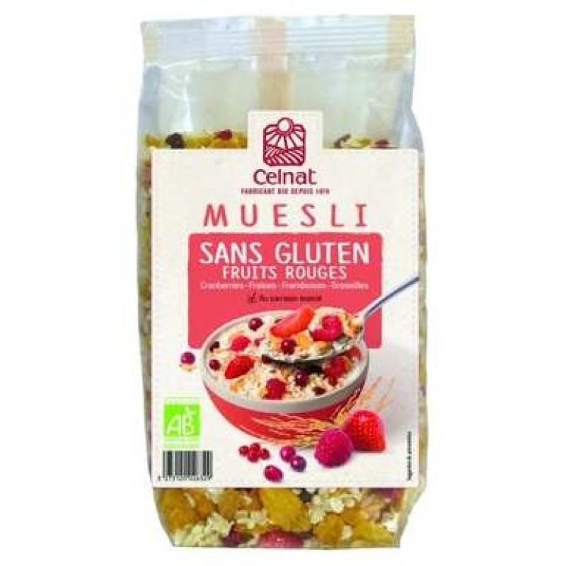 Muesli de Frutos Rojos sin Gluten Bio 375g - Celnat