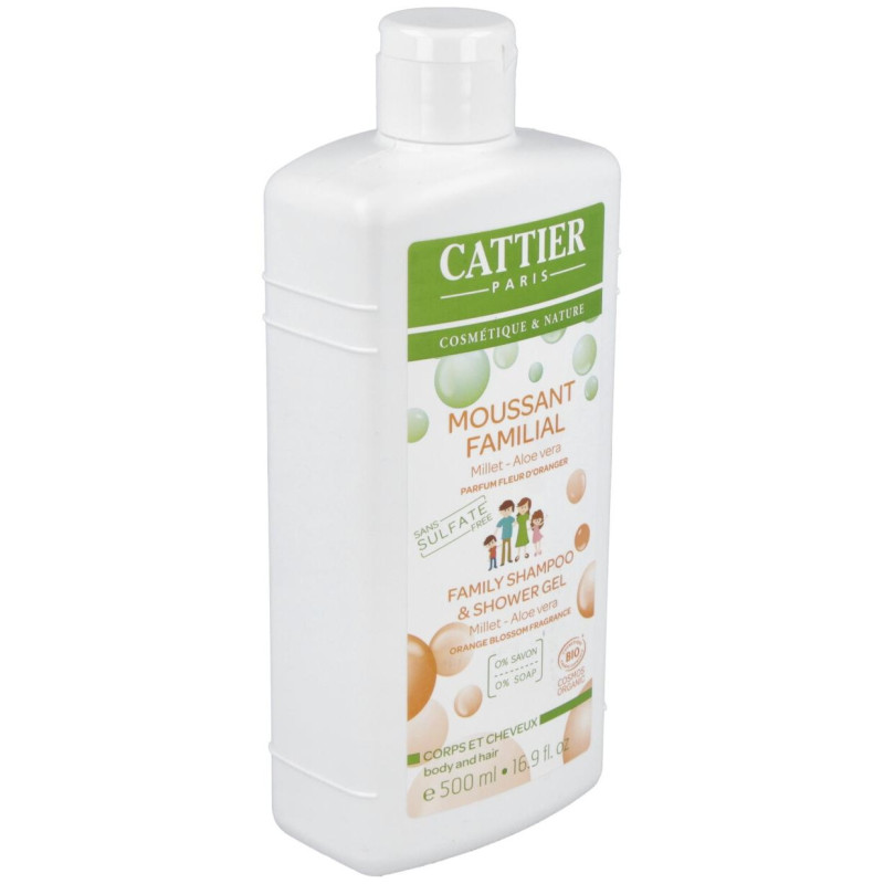 Gel de Ducha y Champu Familiar sin Sulfatos 500ml - Cattier