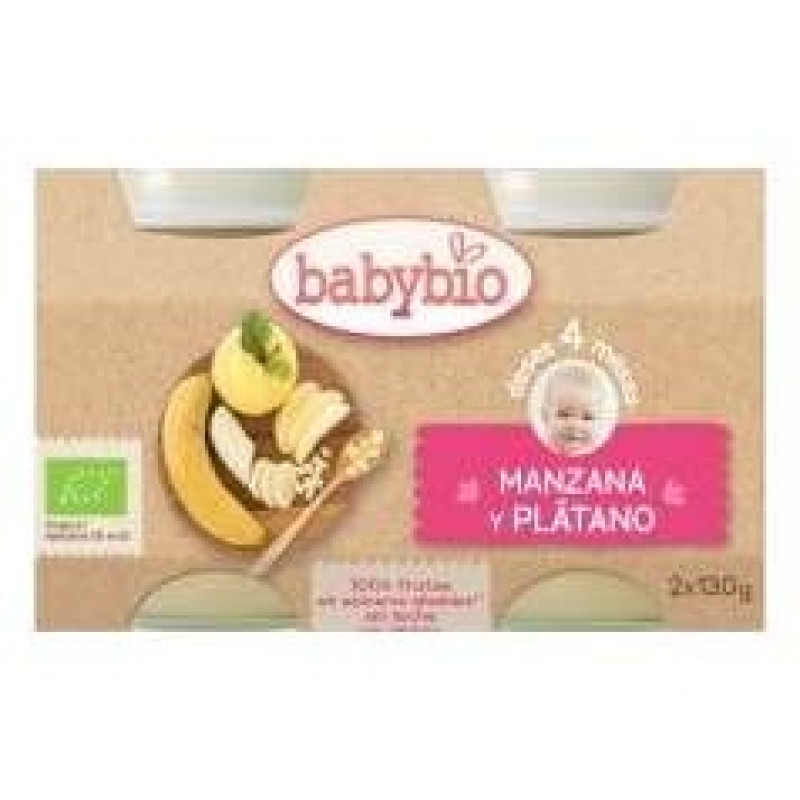 Tarrito Ecológico de Manzana y Plátano 2x130g - Babybio