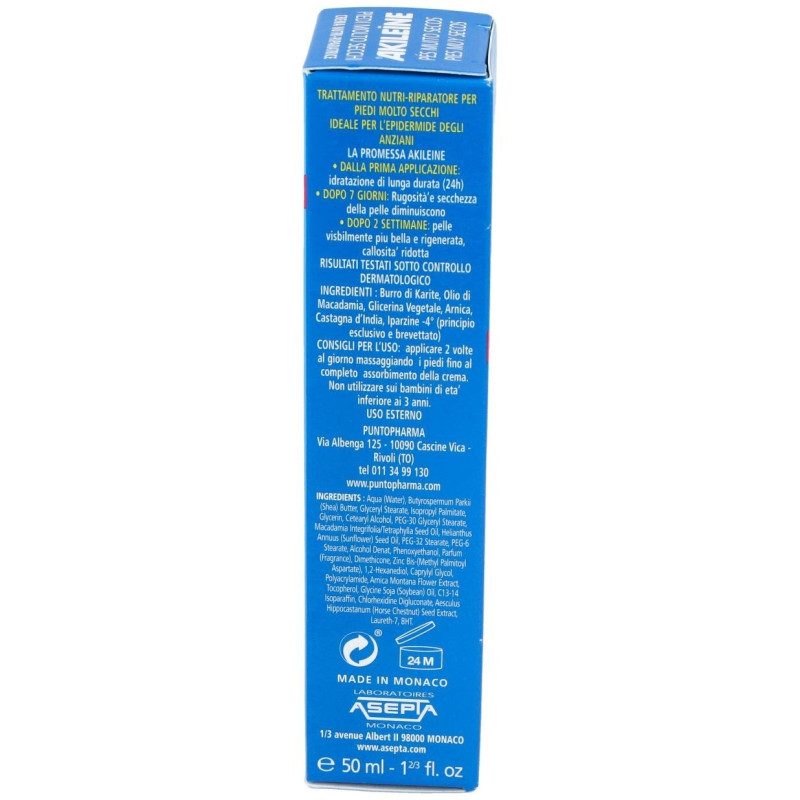 Akileïne Crema Nutri - Reparadora Pies Secos, 50 ml - Akileine