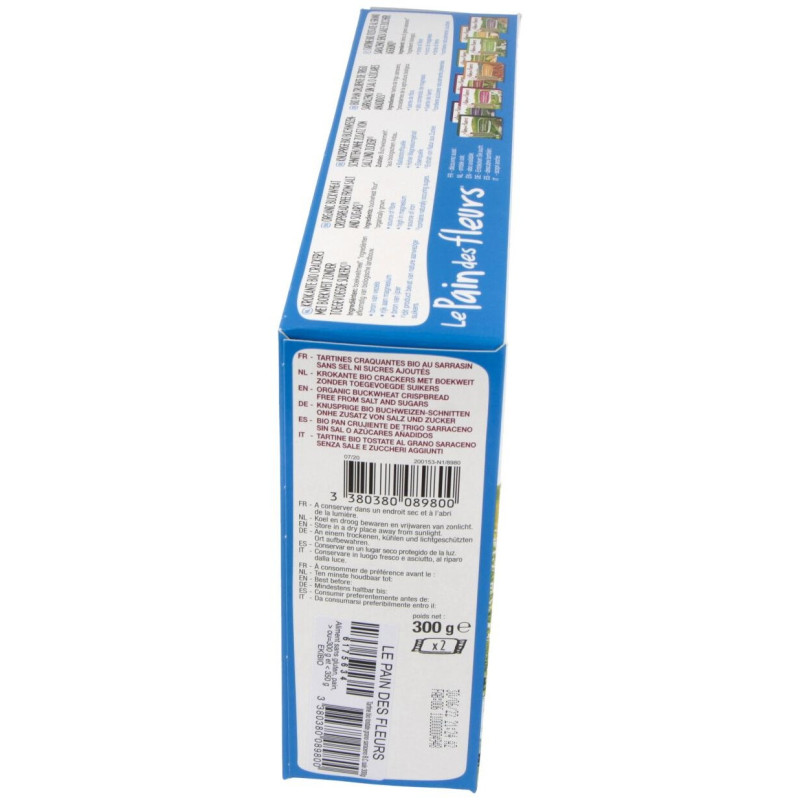 Cracker Trigo Sarraceno 300gr. Bio Sg S/sal Vegan - Le Pain Des Fleurs