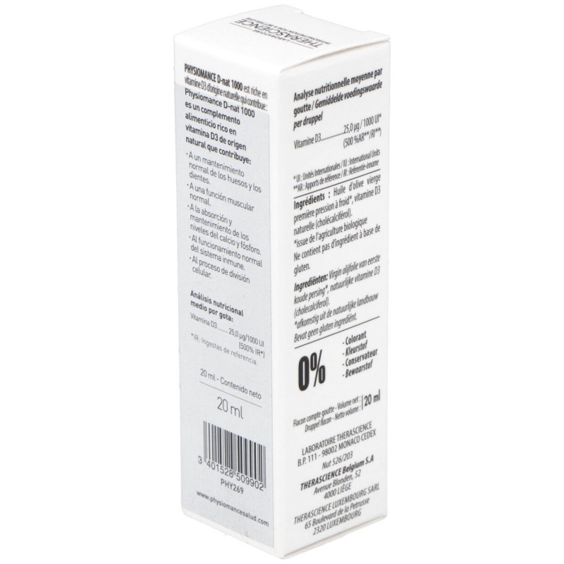 Physiomance D - Nat 1000 Gotas 20ml - Therascience