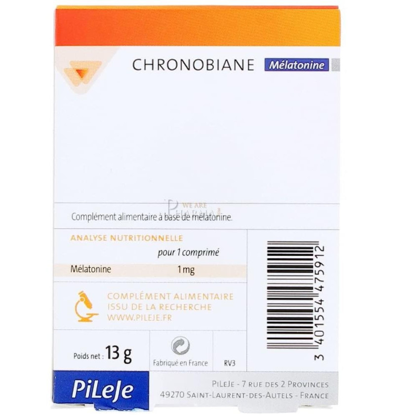 Chronobiane Melatonina (1 mg 30 Comprimidos) - Pileje Slu