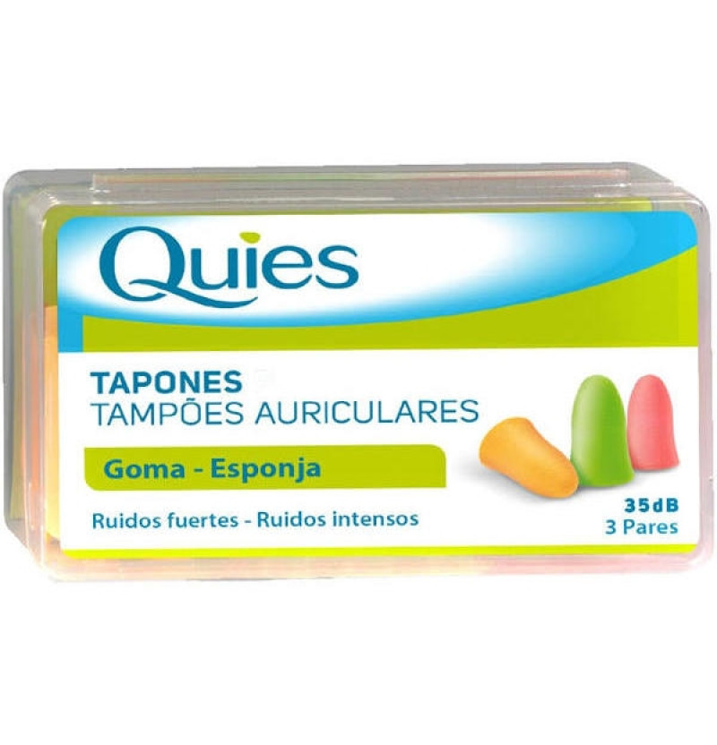 Tapones Oidos Espuma Fluo - Quies (6 Unidades) - Laboratorio Deiters