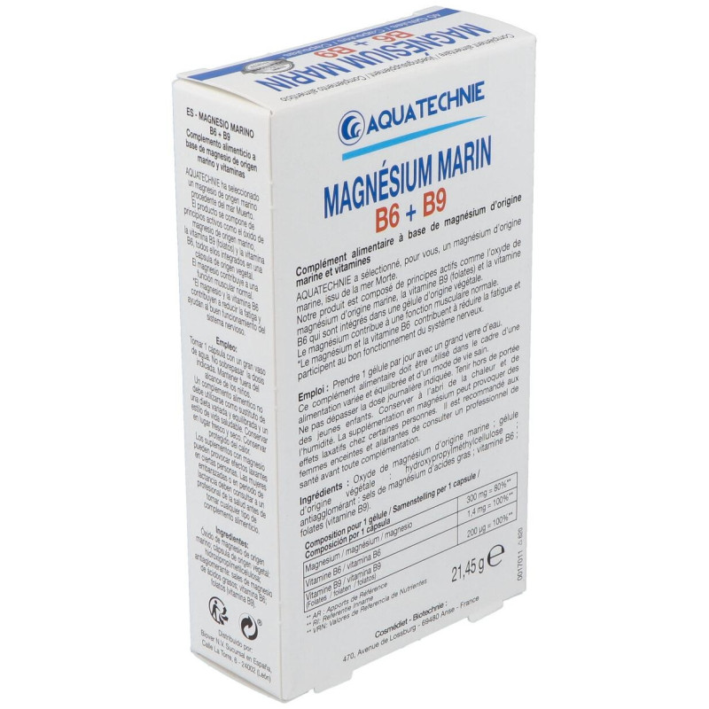 Magnesio Marino+B6+B9 40Cap. Biotechnie 2
