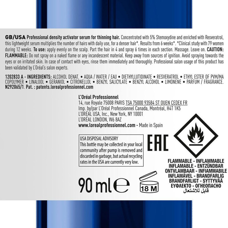 L'oréal Serioxyl Advanced Density Activator Densifier Professional Serum 90ml - L'oral