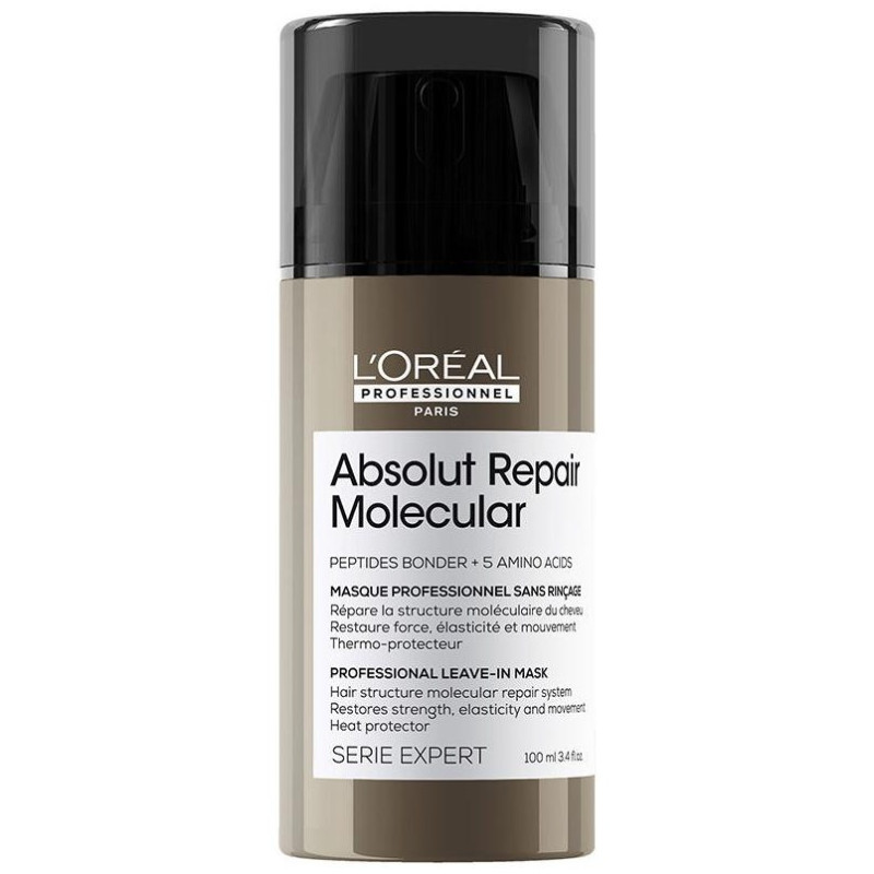 Absolut Repair Molecular Mascarilla Profesional Reparadora sin Aclarado para Cabello Dañado 100 ml - L'oral