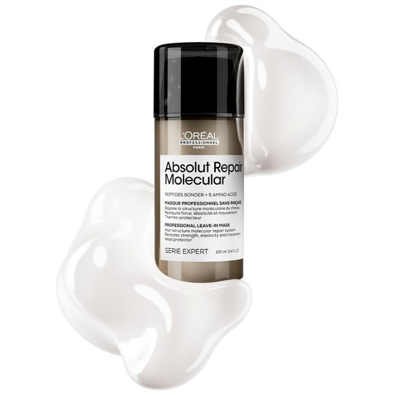 Absolut Repair Molecular Mascarilla Profesional Reparadora sin Aclarado para Cabello Dañado 100 ml - L'oral