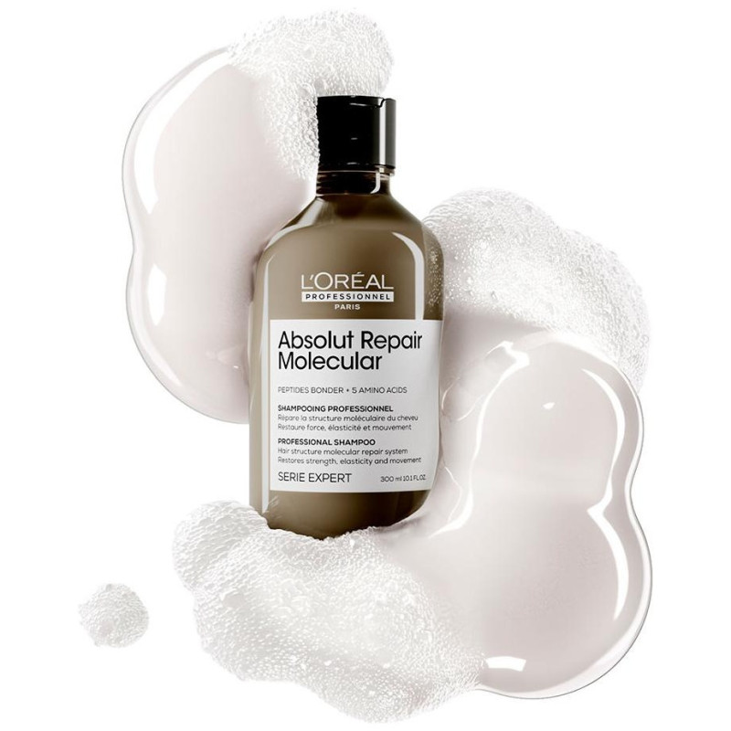 Absolut Repair Molecular Champú Profesional Sin Sulfatos Para Cabello Dañado 300 Ml