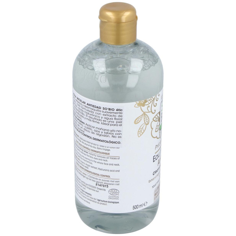Agua Micelar Antiedad Hialurónico Argán Bio 500ml - So Bio Etic