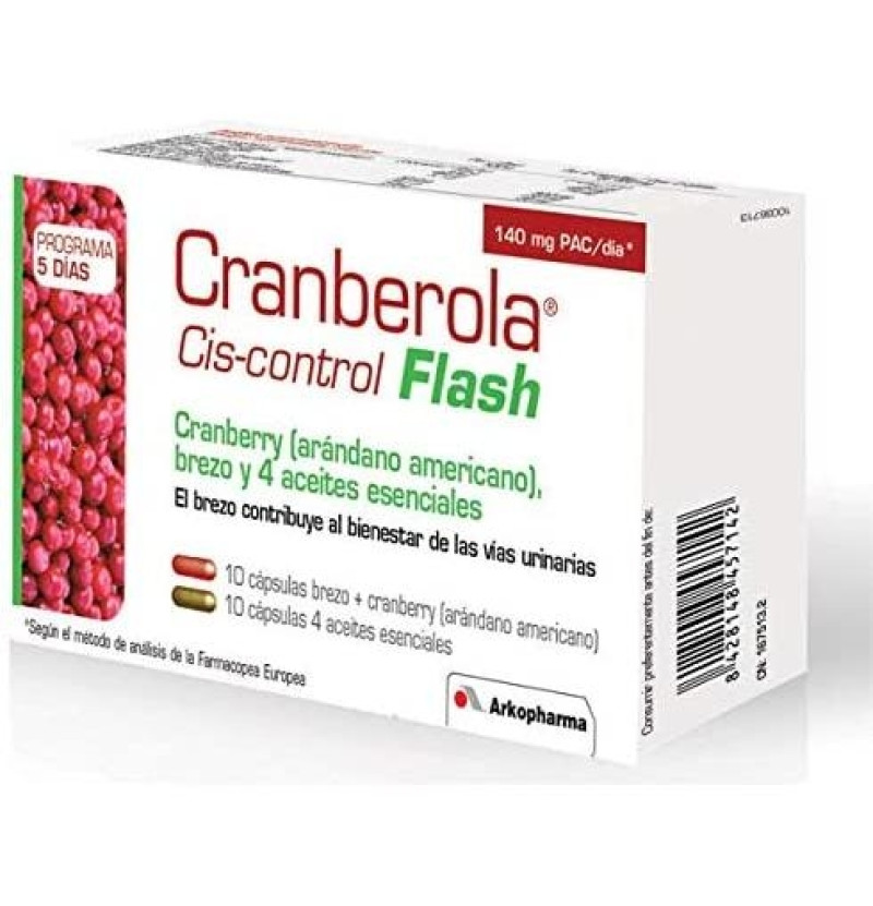Cranberola Ciscontrol Flash Arandano (20 Cápsulas) - Arkopharma