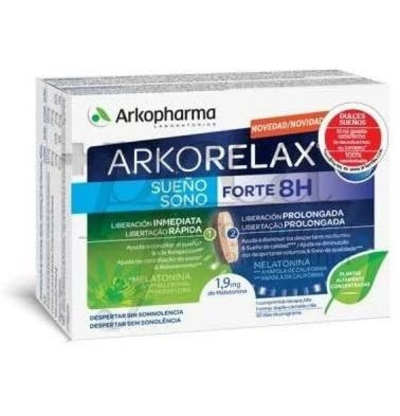 Arkorelax Sueño Forte 8h (30 Comprimidos Bicapa) - Arkopharma