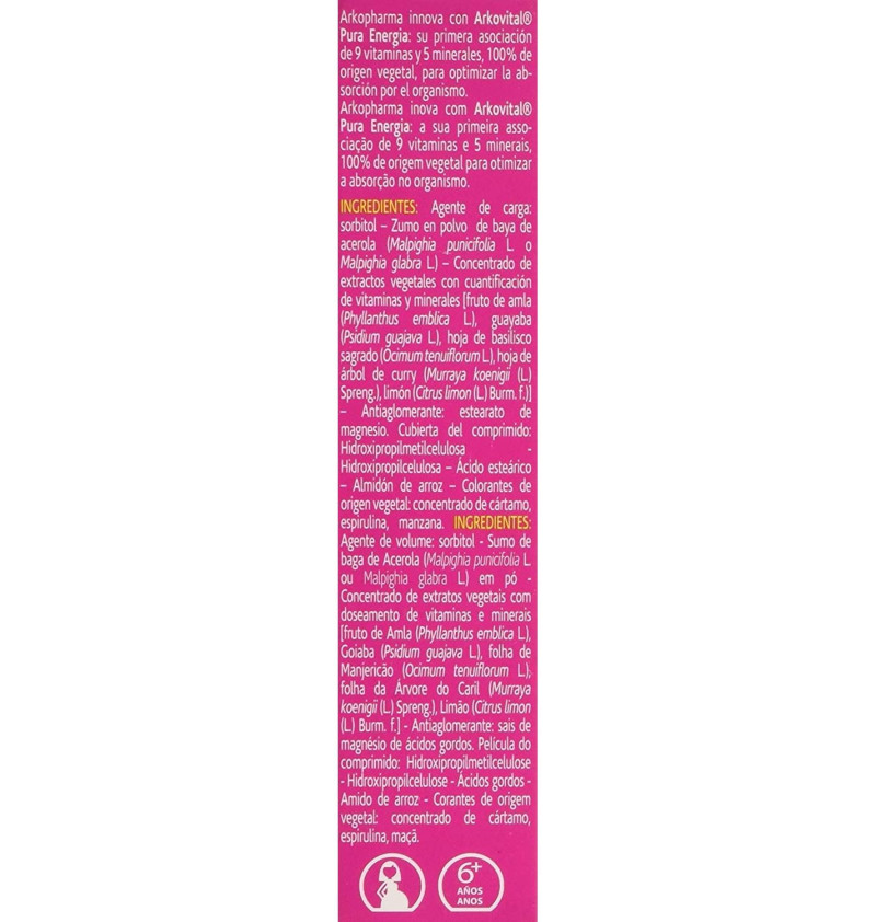 Arkovital Pura Energia Multivitaminico (30 Comprimidos) - Arkopharma