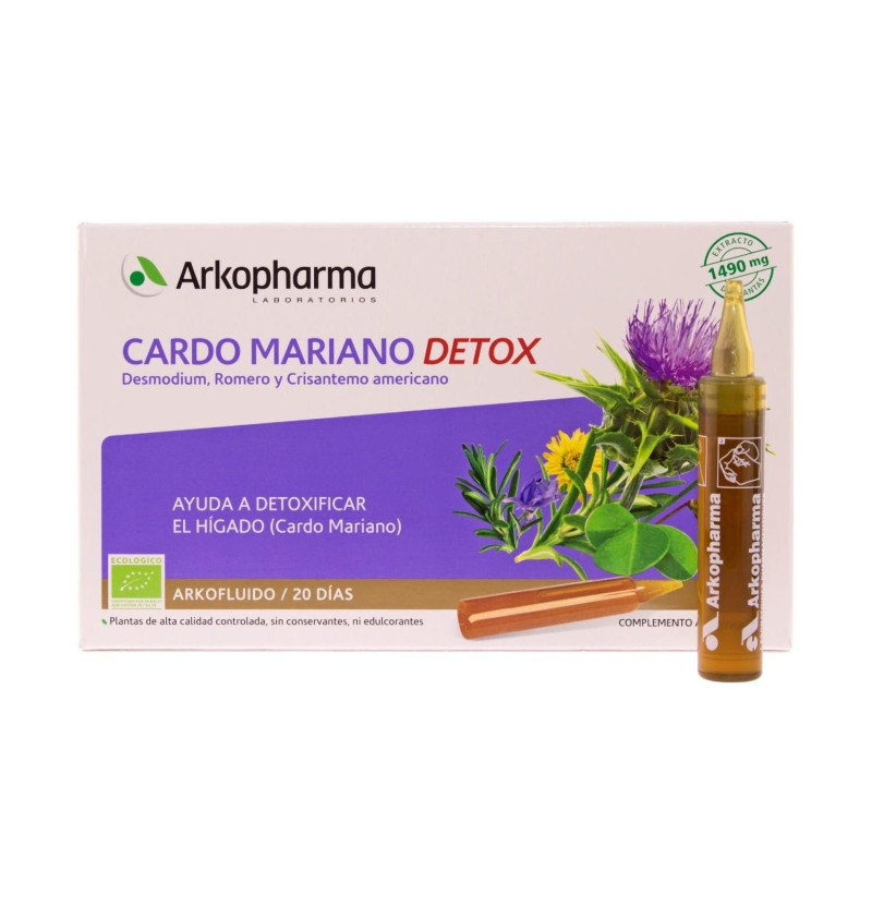 Cardo Mariano Detox Arkopharma (20 Ampollas 15 Ml)