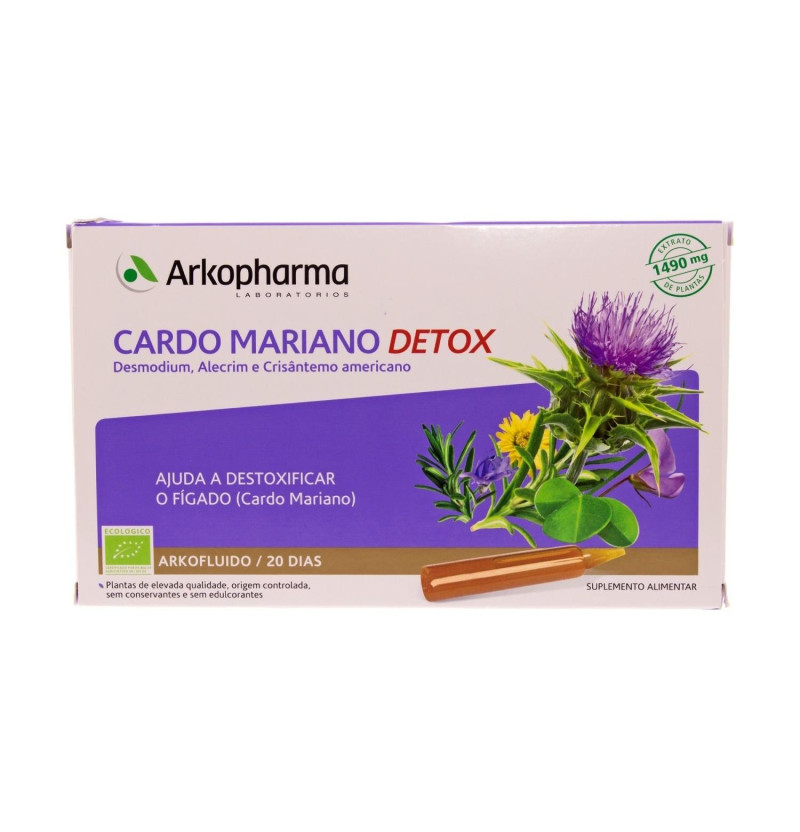 Cardo Mariano Detox Arkopharma (20 Ampollas 15 Ml)
