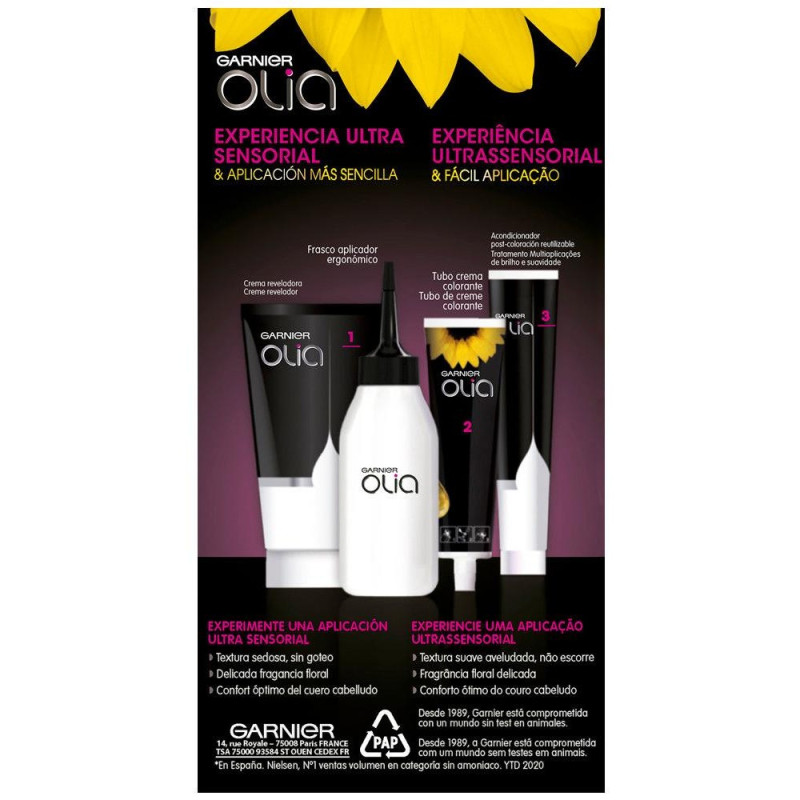 Olia Coloración Permanente N°3.0 Castaño Oscuro 4uds - Garnier