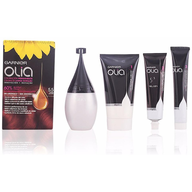 Olia Coloración Permanente N°5.5 Caoba 4 Piezas - Garnier