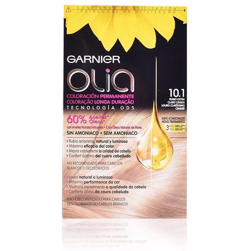 Olia Coloración Permanente N°1.01 Rubio Extra Claro Ceniza 4uds - Garnier