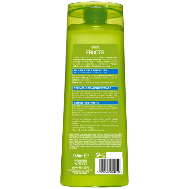 Fructis Champú Fuerza y Brillo 2 en 1 360ml - Garnier