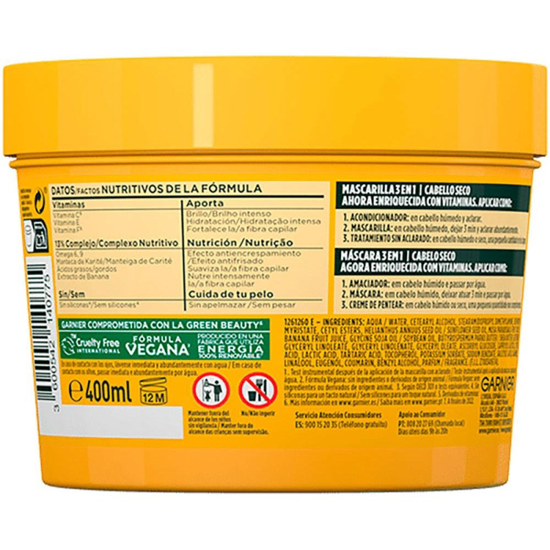 Mascarilla Ultra Nutritiva Fructis Hair Food Banana 390ml - Garnier