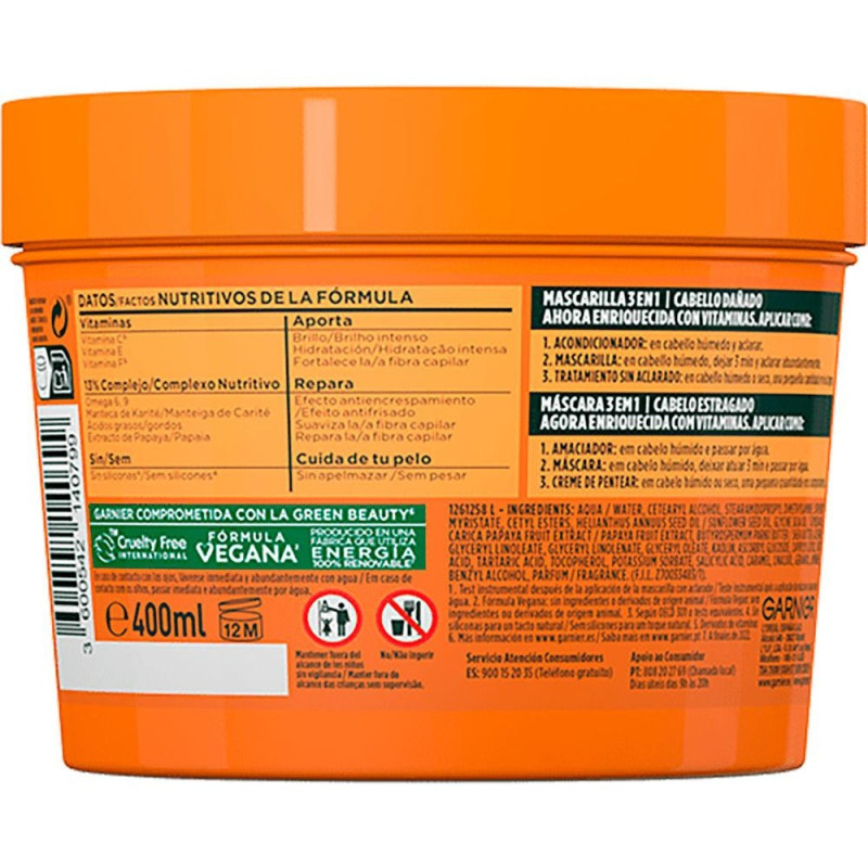 Fructis Hair Food Papaya Mascarilla Reparadora 390 ml - Garnier