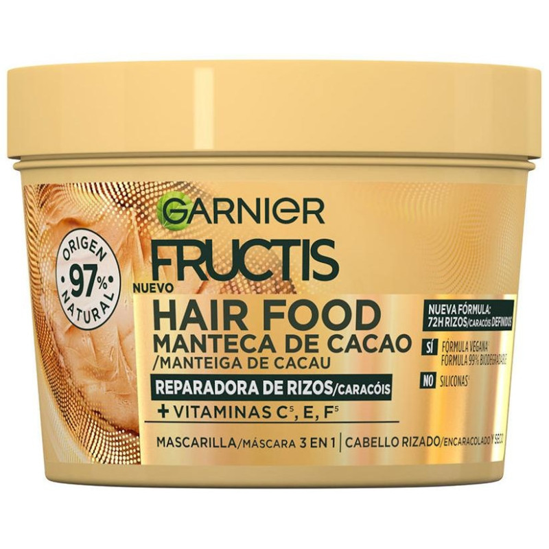 Fructis Hair Food Manteca de Cacao Mascarilla Rizos Nutridos 390ml - Garnier