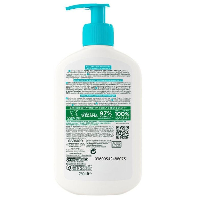 Pure Active Gel Limpiador Hidratante 250ml - Garnier