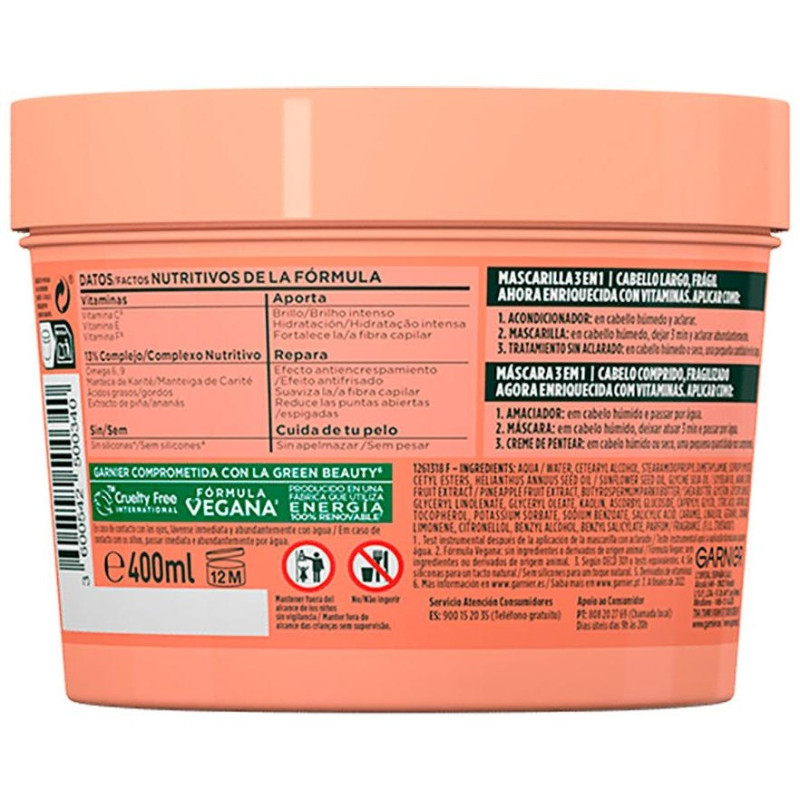 Fructis Hair Food Piña Mascarilla Anti - Rotura 350ml - Garnier