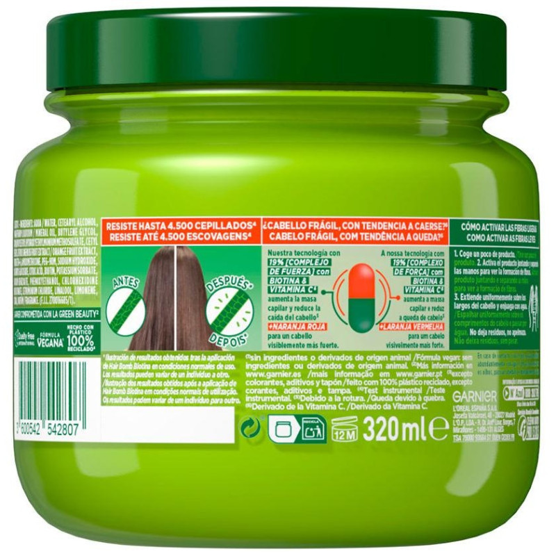 Fructis Vitamin Force Hair Bomb Biotina Mascarilla 320ml - Garnier