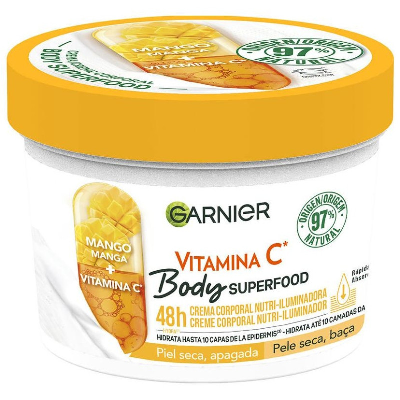 Body Superfood Mango + Vitamina C Crema Corporal 380ml - Garnier
