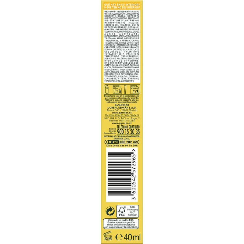 Skinactive Vitamina C Fluido Antimanchas spf50+ 40 ml - Garnier