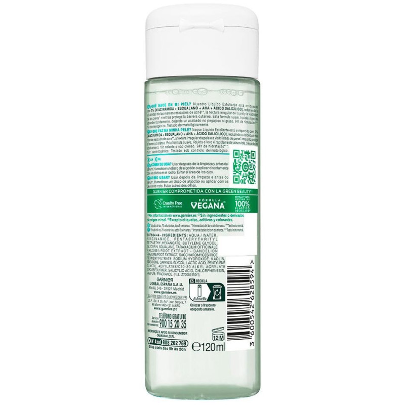Skinactive Salicylic Líquido Exfoliante 120 ml - Garnier