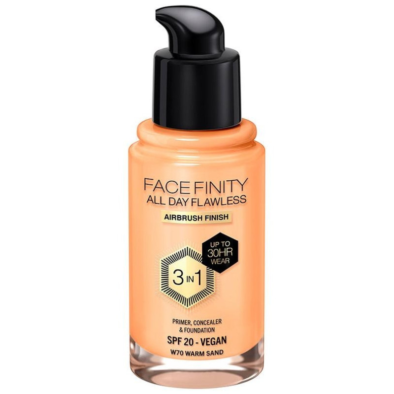 Facefinity 3in1 Primer, Concealer y Foundation 70 - Warm Sand 30 ml - Max Factor
