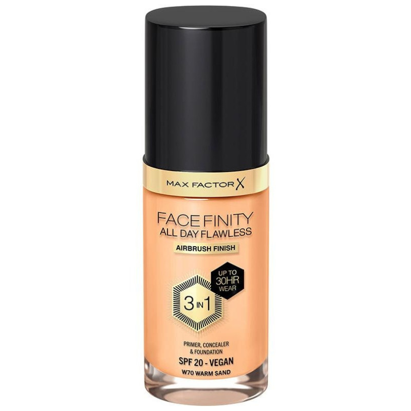 Facefinity 3in1 Primer, Concealer y Foundation 70 - Warm Sand 30 ml - Max Factor