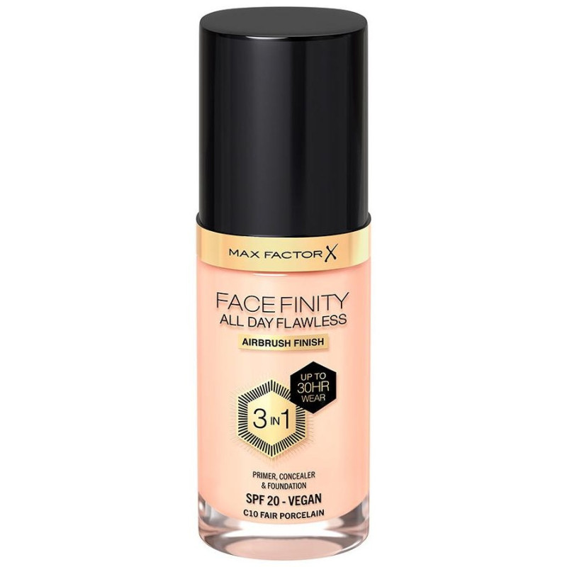 Facefinity All Day Flawless 3 In 1 Foundation C10 - Fair Porcelain 30 ml - Max Factor