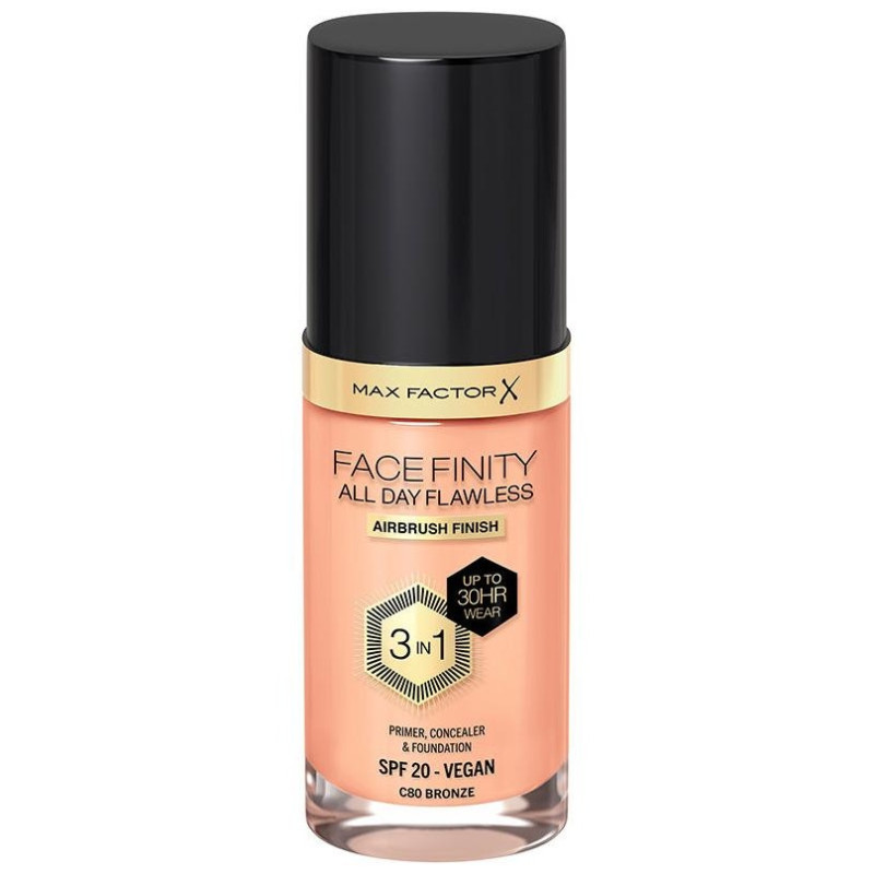 Facefinity 3in1 Primer, Concealer y Foundation 80 - Bronze 30 ml - Max Factor