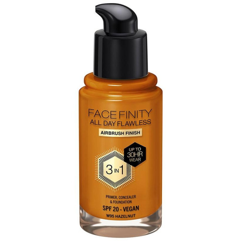 Facefinity All Day Flawless 3 In 1 Foundation W95 - Hazelnut 30 ml - Max Factor